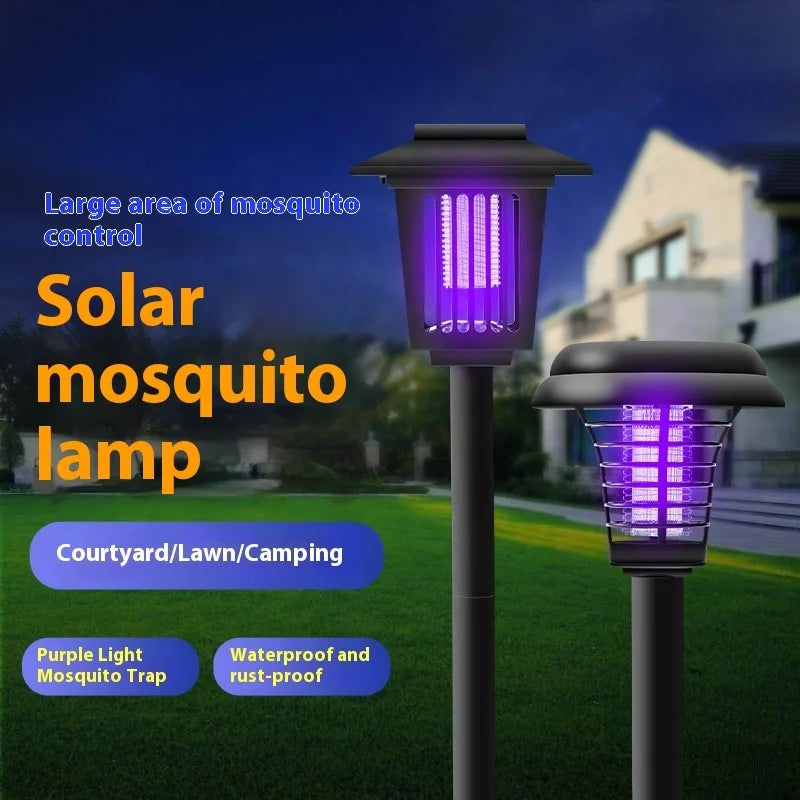 Solar-Powered and Electric Mosquito Repellent Lamp – Waterproof Bug Zapper for Outdoor Use in Courtyard, Villa, and Camping