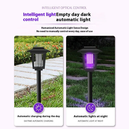 Solar-Powered and Electric Mosquito Repellent Lamp – Waterproof Bug Zapper for Outdoor Use in Courtyard, Villa, and Camping